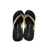 Tommy Hilfiger Flip Flops Cream/Gold Straps Women’s Size 6/6.5 Photo 6