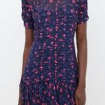 Tanya Taylor  Falling Floral Carti silk ruffle boho mini Dress Size 8 Photo 0