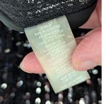 Calvin Klein Sequin Faux Wrap Dress Black Silver Side Ruched Surplice Women 6 Photo 4