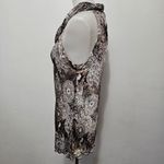 Dress Barn Brown & White Paisley Twist Neckline Satin Tank Top Size Large Photo 1