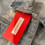 NWT New Collection Size M Light Wash Cotton Stretch Distressed Denim Jean Jacket Blue Size M Photo 11