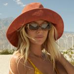 Cotton On 2/$30 New Hazel wide brim sun hat with strings striped green Photo 1