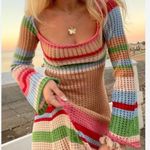 VRG GRL Verge Girl Work of Art Crochet Maxi Dress Multi size AU 8 US 4 Small Tan Photo 4