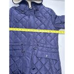 French Connection  women's hooded longline quilted parka in navy blue Size S Photo 5