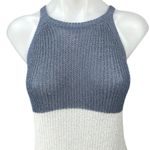 NEW C+D+M Multicolor Colorblock Halter Round Neck Sleeveless Knitted Tank Top S Photo 2