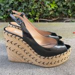 Valentino Garavani Valentino patent leather chevron espadrille slingback wedge sandal IT 38 US 8 Photo 8