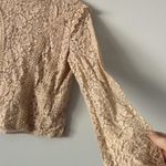 ZARA  Nude Lace Sheer Floral Blouse Top Size Small Elegant And Sexy Photo 4