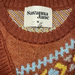 Savanna Jane Geometric Crewneck Sweater Sz Medium Photo 2