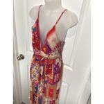 Angie NWT  Bohemian Patchwork Jumpsuit BOHO Tropical Bird Print Wide Leg Large  L Photo 8