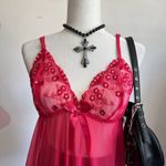Pink Sheer Lingerie Top, Y2K, Coquette, Romantic, Soft Girl,‎ Feminine, Medium Photo 1