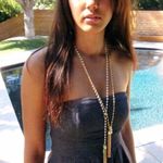 Jessica Elliot Skinny‎ Rosary Beaded Tassel Necklace With Crystal Photo 0