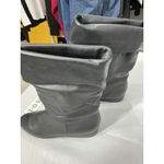 Easy Spirit Womans  Midcalf Boots 7.5 B Black Pull On Cuffs Flat Heel Photo 2