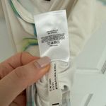 EXPRESS  White Abstract Body Contour Bodysuit Straight Neck Spaghetti Strap Small Photo 3