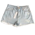 Jonathan Simkhai 28 Leo High Rise Denim Shorts Mykonos Light Wash Organic Cotton Blue Photo 1