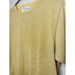 Alfred Dunner Vintage  Knit Top Gold Metallic Sparkle Short Sleeve Women's Photo 2