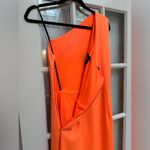 Black Halo  Neon Apricot Rex One-Shoulder Gala Formal Gown Dress Size 8 Med Photo 8