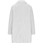 NWT ~ Long Shearling Shaggy Overcoat Soft Open Front Cable Cardigan ~ LARGE White Photo 3