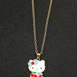 Hello Kitty Adorable  with Cherries and a Cute Baby Blue/Red Bow Charm Necklace Photo 2