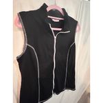 Quacker Factory  Black Zip Up Sleeveless Vest Top Size L Photo 2