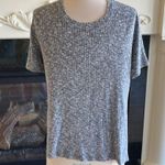 One Clothing  Navy Blue White Heather Stretchy High Low Top Womens Large Photo 6