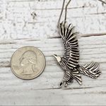 Vintage Signed Sterling Eagle Pendant Necklace Photo 3