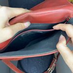 Vtg Leather Etienne Aigner shoulder bag with gold hardware, Red Photo 3