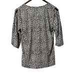 Michael Kors Black Animal Print Peasant Top Size M Photo 1