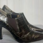 Dolce & Gabbana Booties 38 Italy Pointed Toe Stiletto Heel Black Leather Shoes Photo 3