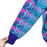 MEISTER Vintage Multicolored Bright Neon Printed Wool Blend Sweater FLAWED Small Photo 4