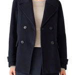 Vince Melton Wool Cashmere Double Breasted Dark Navy Blue Short Peacoat Size 4 Photo 0
