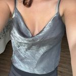 Anthropologie Metallic cowl neck top Photo 1