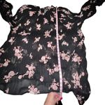City Chic  Black  Floral Budding Romance Long Sleeve Hi Low  Top Size L/20 ( 3X ) Photo 8