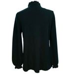 COS  Size M Wool Ruffle Neck Sweater Dark Green Evergreen Holiday Long Sleeves Photo 1