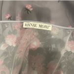 Hanae Mori Vintage Chiffon Gown Dress Floral seventies Made in USA Size 16 Japan Pink Photo 1