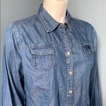 Soft Surroundings  Chambray Button Down Shirt Med Photo 1