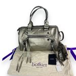 Botkier 🆕  Logan Convertible Leather Boston Satchel Bag in Metallic Pewter Photo 2