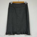 Rebecca Taylor  Grey Wool Ruffled Pencil Skirt 6 Dark Academia Photo 0