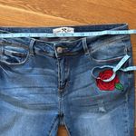 Hammer Jeans Hammer elegant Blue Skinny Jeans with Red Rose Detail Photo 7