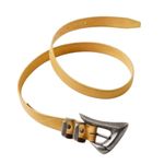 Free People Billie Leather Belt Yellow Size S/M Asymmetric Buckle Western NWOT Photo 1