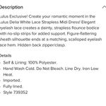 Lulus NWT White Lace Strapless Midi Dress medium Photo 10