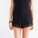 Kimchi Blue Black Lace Corset Tie Back Romper Photo 0