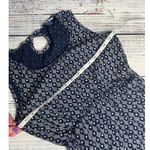 KAVU  Sleeveless Navy Blue Ikat Print Dress Keyhole Back Viscose Sm Photo 4