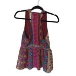 Lily White Size Medium M boho Indie Sleeveless Top Purple Abstract Deep V Neck Photo 1
