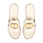 Christian Dior White CD Montaigne Wedge Slide Sandals Photo 7