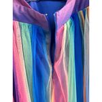 Luxxel Vici Rainbow Tulle Lined Halter Crisscross V Neck Maxi Dress Size Small Photo 3