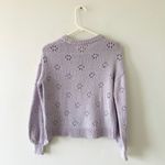Madewell Sweater XXS Floral Pointelle Pullover Lavender Purple Balloon Sleeves Photo 13