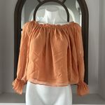 1. State  xRevolve Off-The-Shoulder Peplum Blouse in Toasted Nut Size S, New w/Tag Photo 2