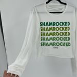 PINK - Victoria's Secret Pink glitter shamrock caged back cropped long sleeve T-shirt st Patrick’s day Photo 4