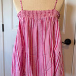 We The Free Pink Vertical Stripe Smocked Pajama Party Tunic Size Large Photo 0