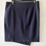 Michael Kors NWT Women Front Gold Zip Knee Length Asymmetrical Skirt Blue Sz 10 Photo 1